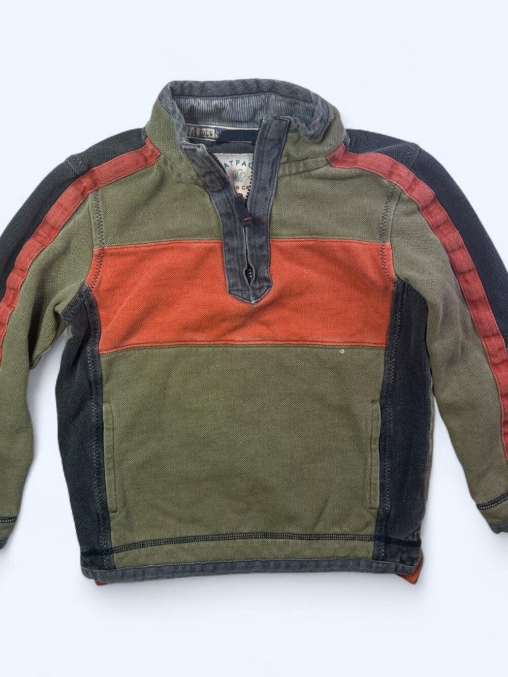 FatFace Kid's Color Block 100% Cotton Sweater Size 7/8